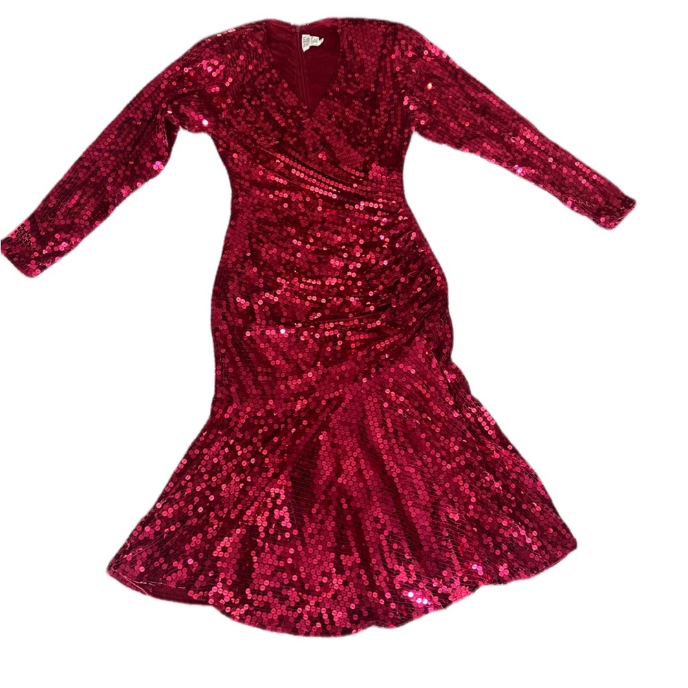 1990 to 80s IMagnin Bullocks Wilshire Red Sequin Dress original tags never worn